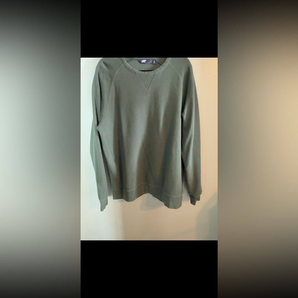 Lands' End Men's Green Crewneck Thermal
